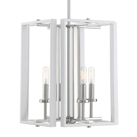 A large image of the Savoy House 3-8881-4 White / Polished Nickel