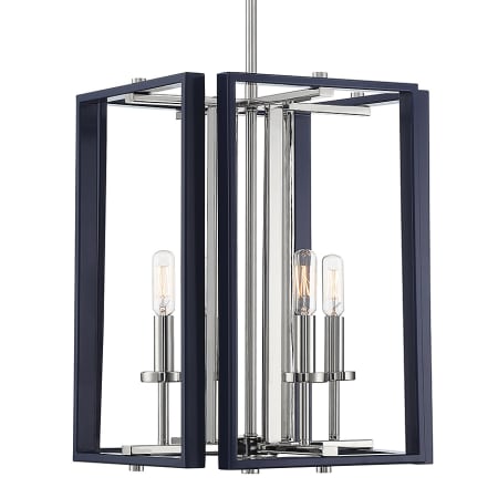A large image of the Savoy House 3-8881-4 Navy / Polished Nickel