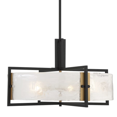 A large image of the Savoy House 7-1696-5 Matte Black / Warm Brass