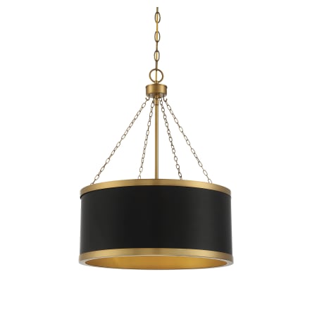 A large image of the Savoy House 7-188-6 Black / Warm Brass