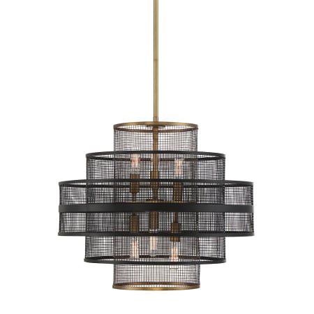 A large image of the Savoy House 7-1927-6 Matte Black / Warm Brass