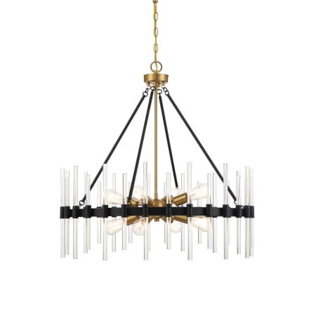 A large image of the Savoy House 7-1937-8 Matte Black / Warm Brass