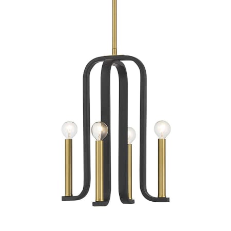 A large image of the Savoy House 7-5532-4 Matte Black / Warm Brass