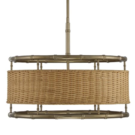 A large image of the Savoy House 7-7771-6 Warm Brass / Natural Rattan