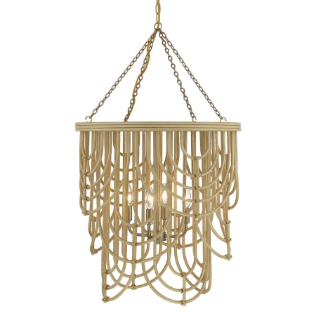 A large image of the Savoy House 7-7910-4 Warm Brass / Natural Rattan
