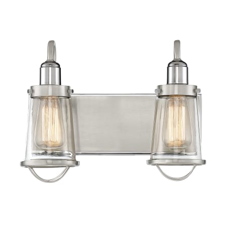 A large image of the Savoy House 8-1780-2 Satin Nickel w/ Polished Nickel Accents