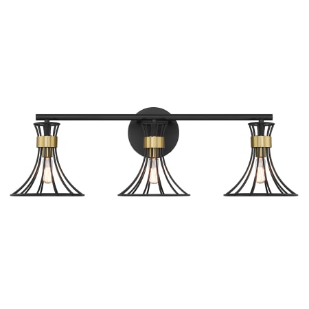 A large image of the Savoy House 8-6080-3 Matte Black / Warm Brass