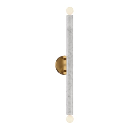 A large image of the Savoy House 9-2901-2 Natural Brass / White Marble
