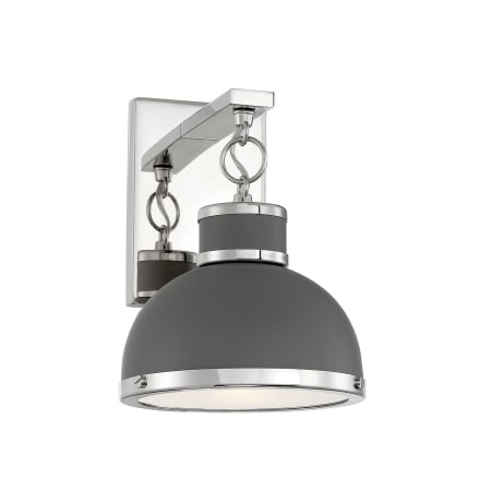 A large image of the Savoy House 9-8884-1 Gray / Polished Nickel