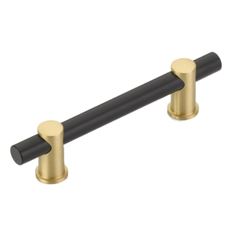 A large image of the Schaub and Company 424 Matte Black / Satin Brass