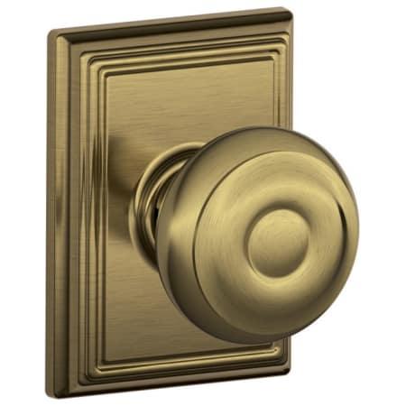 A large image of the Schlage F10-GEO-ADD Antique Brass