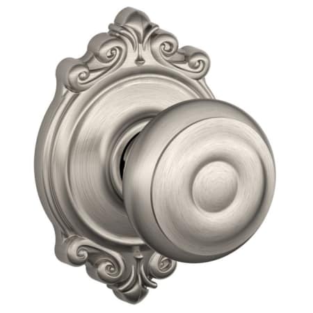 A large image of the Schlage F10-GEO-BRK Satin Nickel