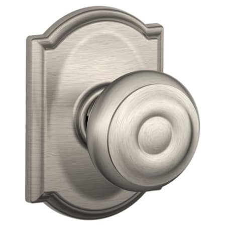 A large image of the Schlage F10-GEO-CAM Satin Nickel