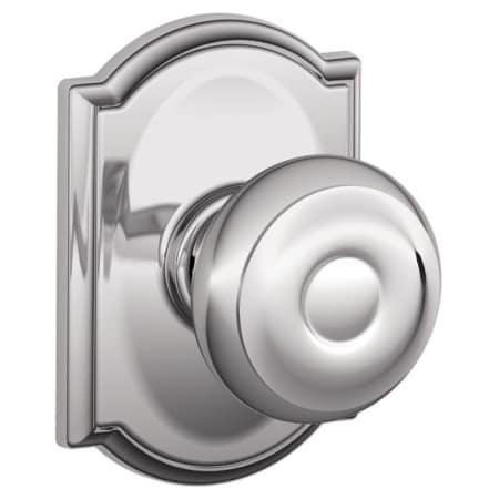 A large image of the Schlage F10-GEO-CAM Polished Chrome