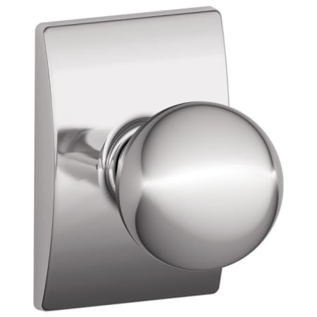 A large image of the Schlage F10-ORB-CEN Polished Chrome