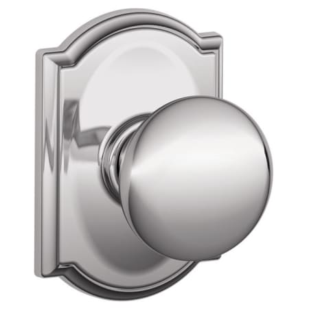 A large image of the Schlage F10-PLY-CAM Polished Chrome