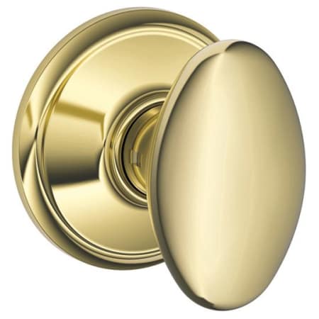 A large image of the Schlage F10-SIE Polished Brass