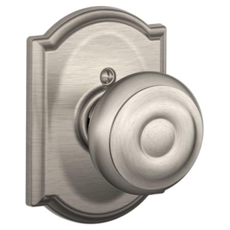 A large image of the Schlage F170-GEO-CAM Satin Nickel