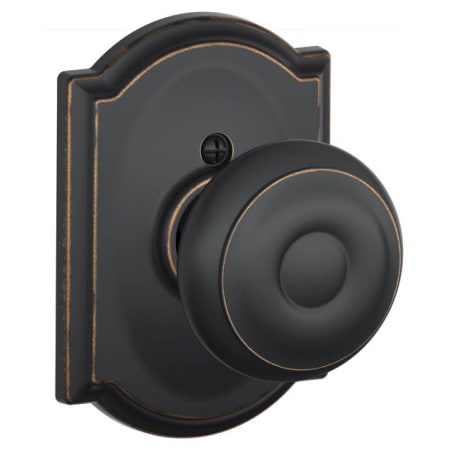 A large image of the Schlage F170-GEO-CAM Aged Bronze