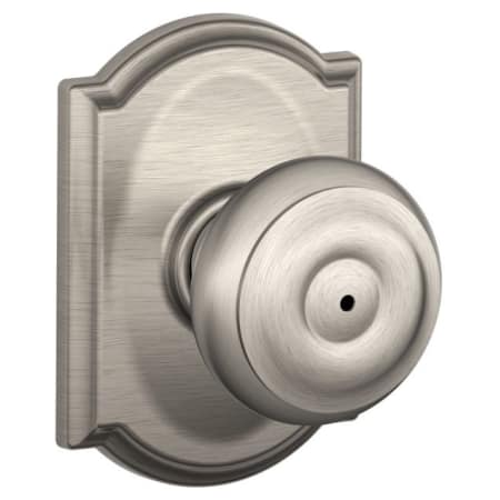 A large image of the Schlage F40-GEO-CAM Satin Nickel
