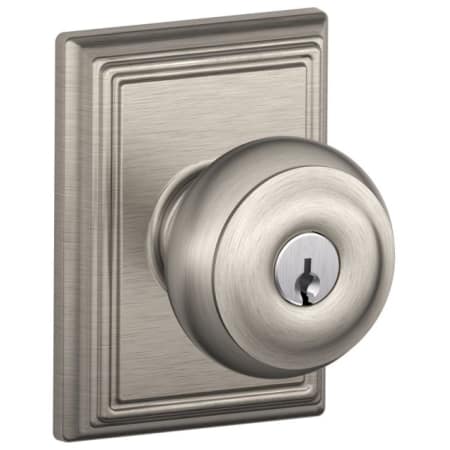 A large image of the Schlage F51-GEO-ADD Satin Nickel