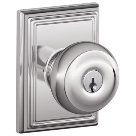 A large image of the Schlage F51-GEO-ADD Polished Chrome