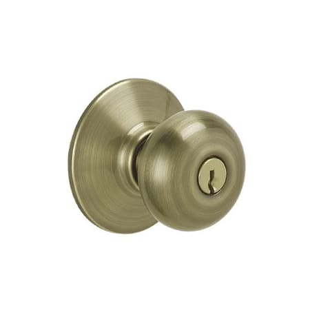 A large image of the Schlage F51-PLY Antique Brass