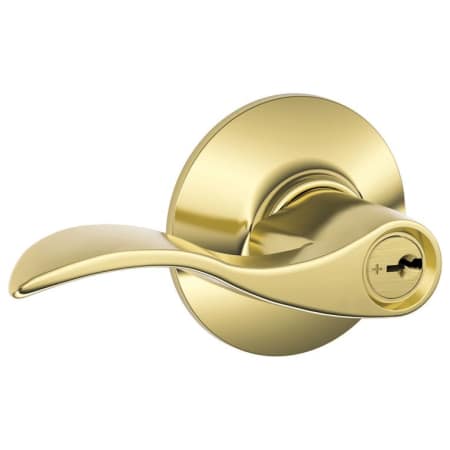 A large image of the Schlage F80-ACC-LH Lifetime Polished Brass