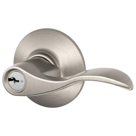 A large image of the Schlage F80-ACC-RH Satin Nickel