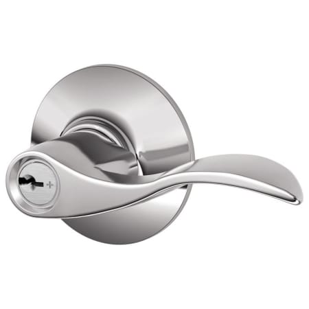 A large image of the Schlage F80-ACC-RH Polished Chrome