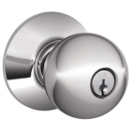 A large image of the Schlage F80-ORB Polished Chrome