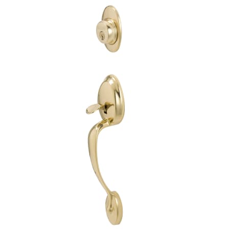 A large image of the Schlage F62-PLY-ACC-LH Lifetime Polished Brass