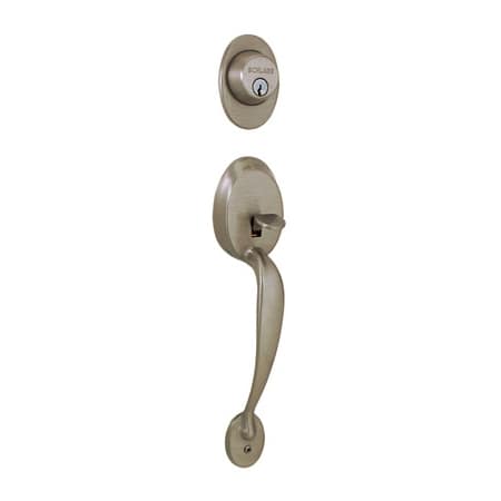 A large image of the Schlage F62-PLY-GEO Antique Pewter