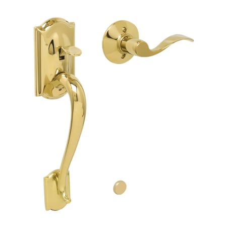 A large image of the Schlage FE285-CAM-ACC-LH Lifetime Polished Brass