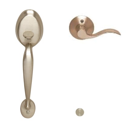 A large image of the Schlage FE285-PLY-ACC-LH Satin Nickel