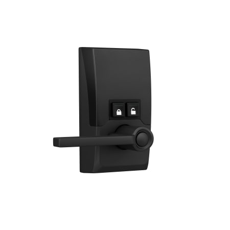 A large image of the Schlage FE789WB-CEN-LAT Schlage Encode Century Lever Interior Matte Black