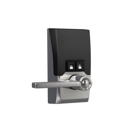 A large image of the Schlage FE789WB-CEN-LAT Schlage Encode Century Lever Interior Polished Chrome