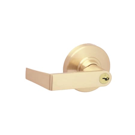 A large image of the Schlage ND170-RHO Satin Brass