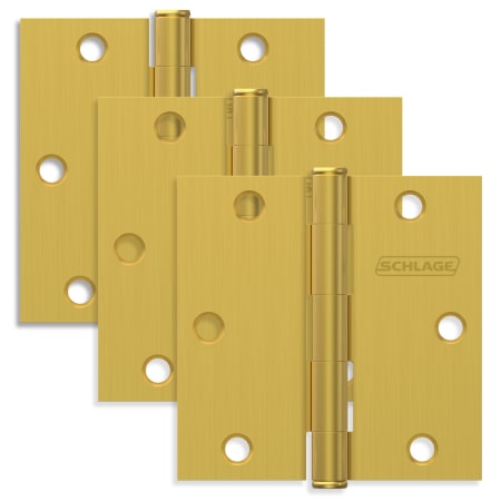 A large image of the Schlage 1010 Satin Brass