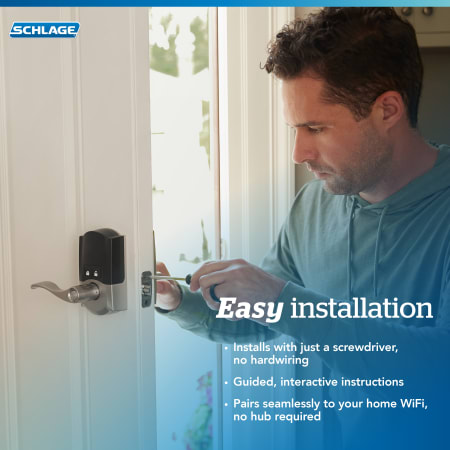 A large image of the Schlage FE789WB-CEN-LAT Schlage Encode Easy Installation