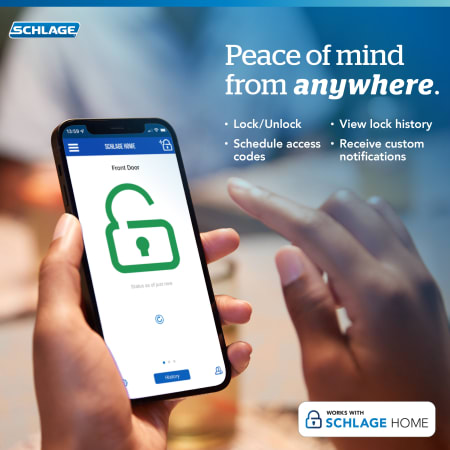 A large image of the Schlage BE489WB-GRW Schlage Home App
