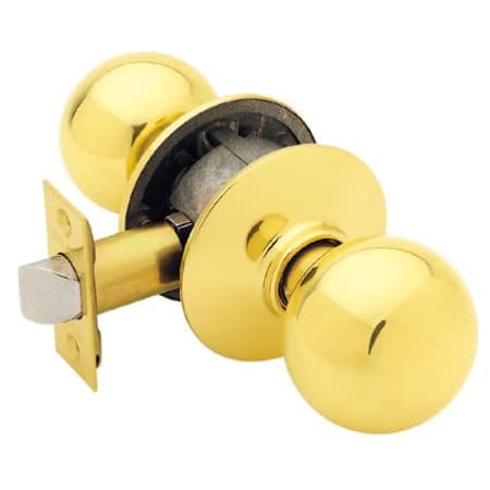 A large image of the Schlage F10-ORB Polished Brass