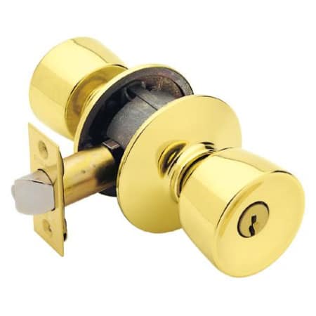 A large image of the Schlage F51-BEL Polished Brass