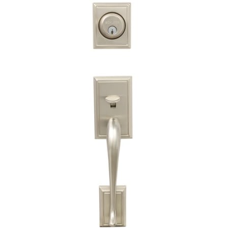 A large image of the Schlage F62-ADD-MNH-LH Satin Nickel