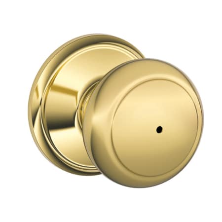 A large image of the Schlage F40-AND Polished Brass