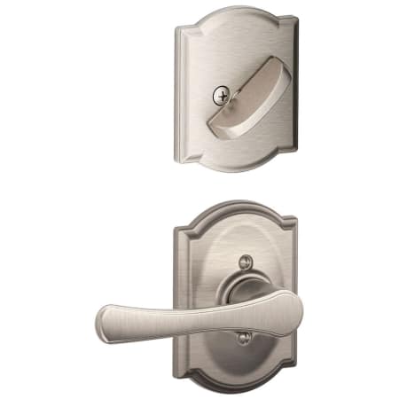 A large image of the Schlage F59-VLA-CAM Satin Nickel