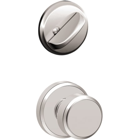 A large image of the Schlage F59-BWE-GSN Polished Nickel