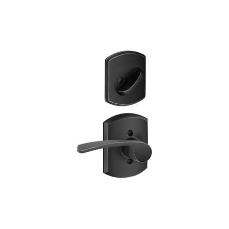 A large image of the Schlage F59-MER-GRW-RH Matte Black