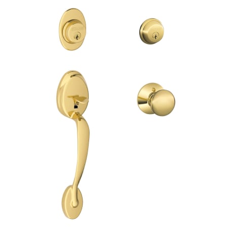 A large image of the Schlage F62-PLY-PLY Polished Brass