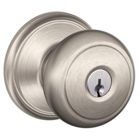 A large image of the Schlage F80-AND Satin Nickel